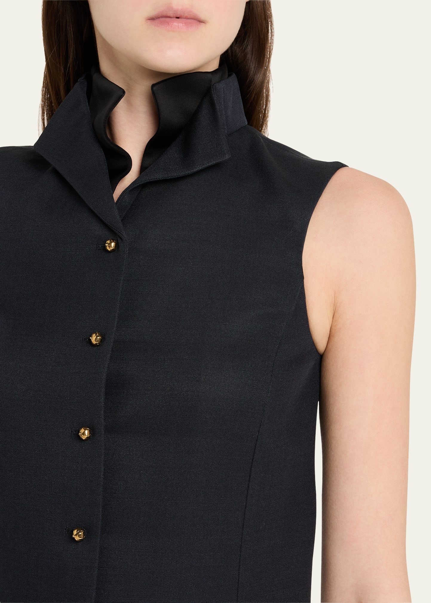 Dianne Layered Barathea Silk Vest - 5