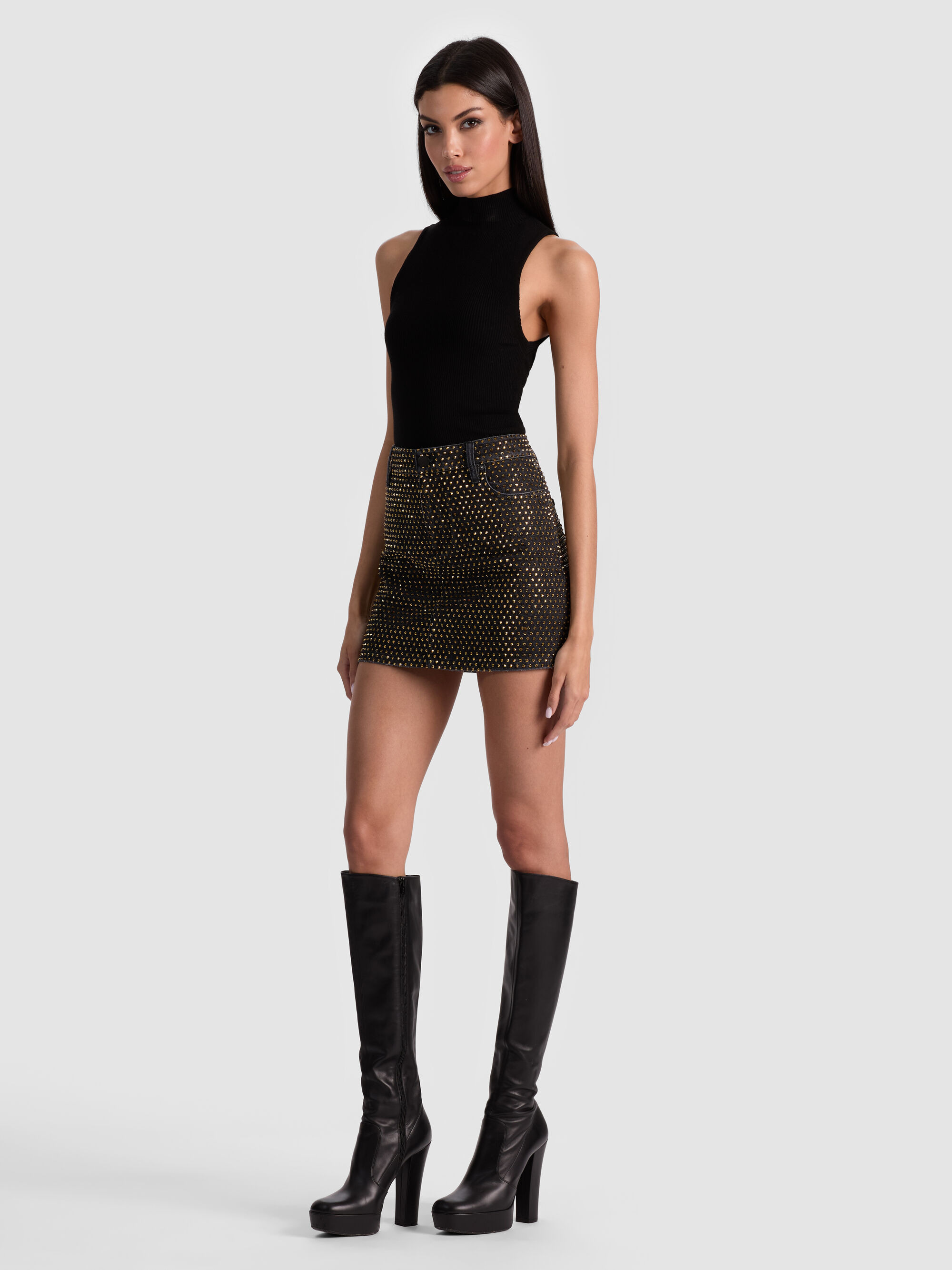 JOSS EMBELLISHED DENIM SKIRT - 6