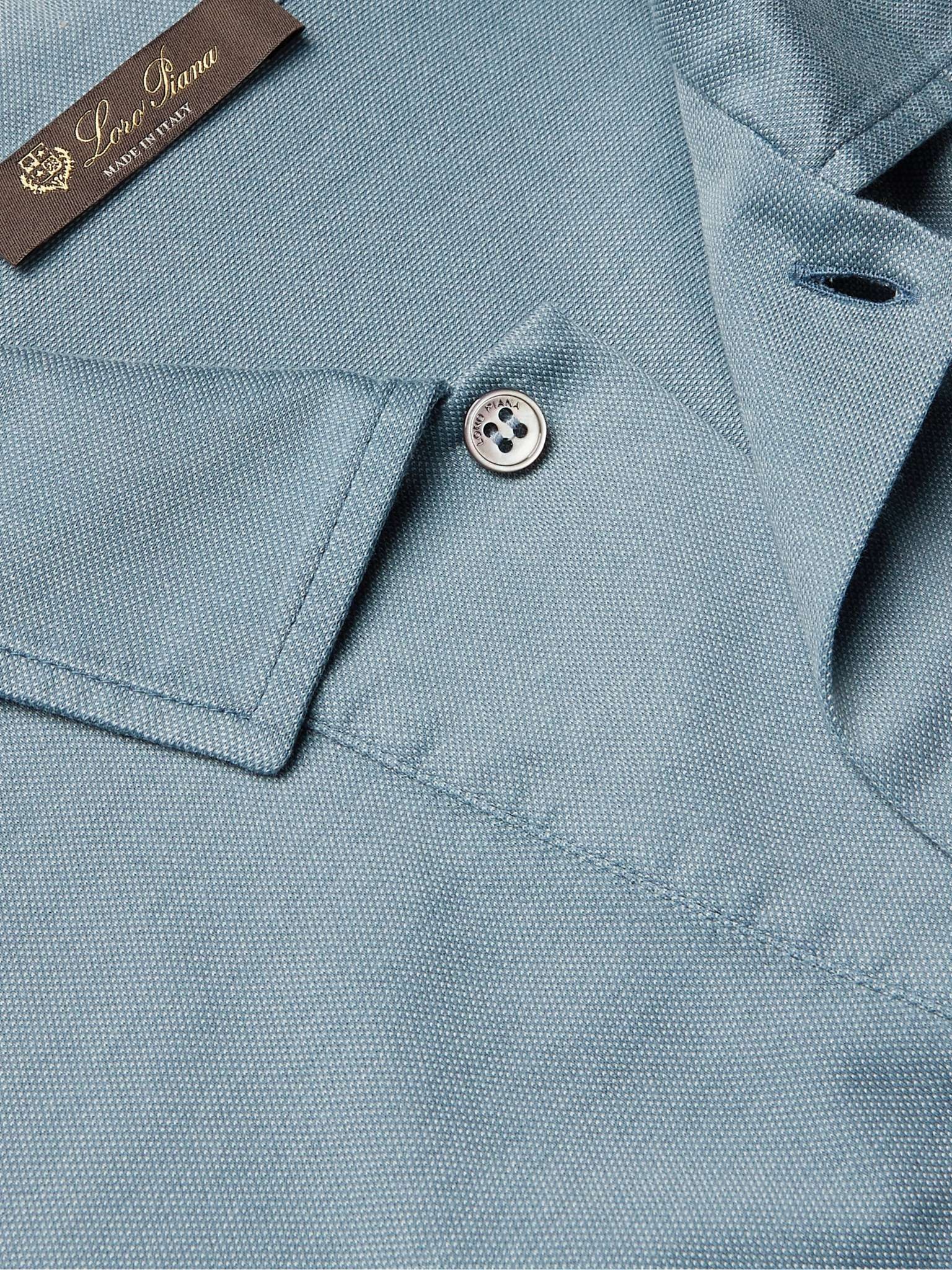 Cotton and Silk-Blend Piqué Polo Shirt - 5