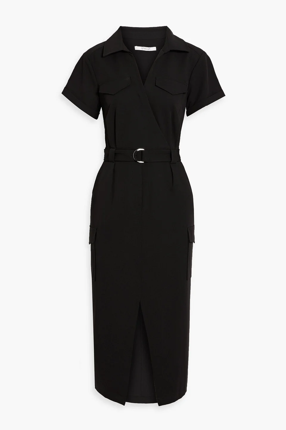Lucy wrap-effect crepe midi shirt dress - 1