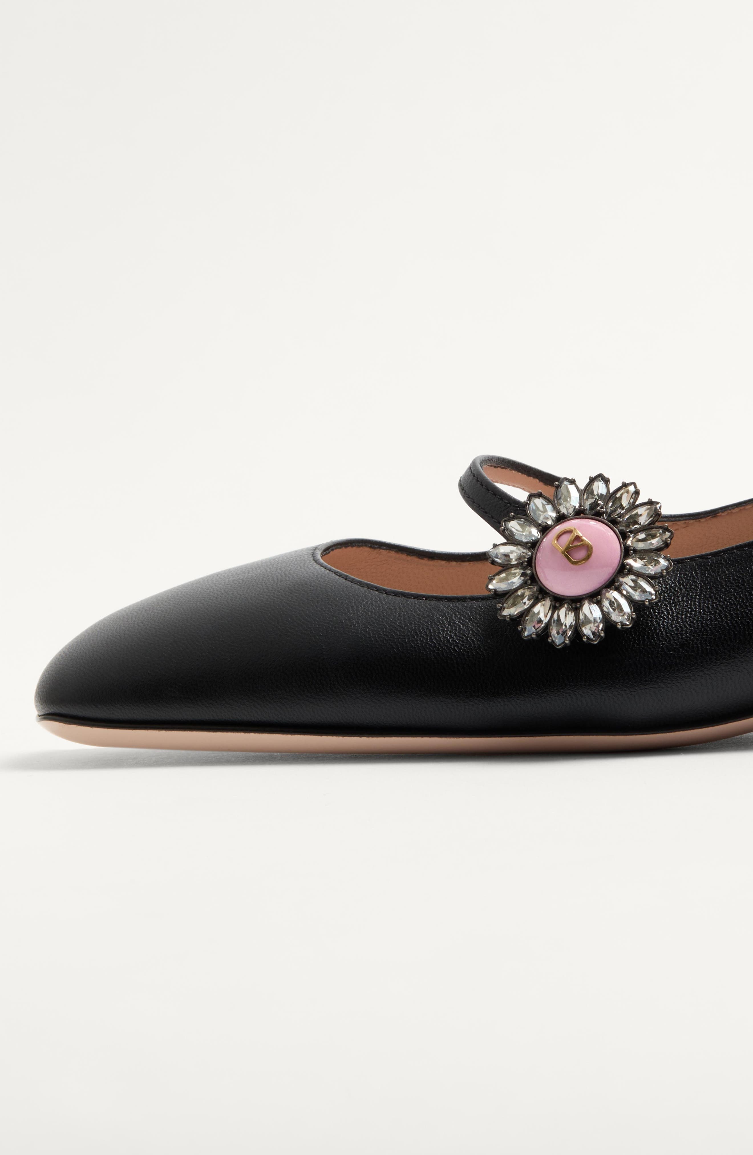 Valentino Garavani Preshoes Ballerina Pump in 9Tj Nero/crystal/rosa at Nordstrom - 6