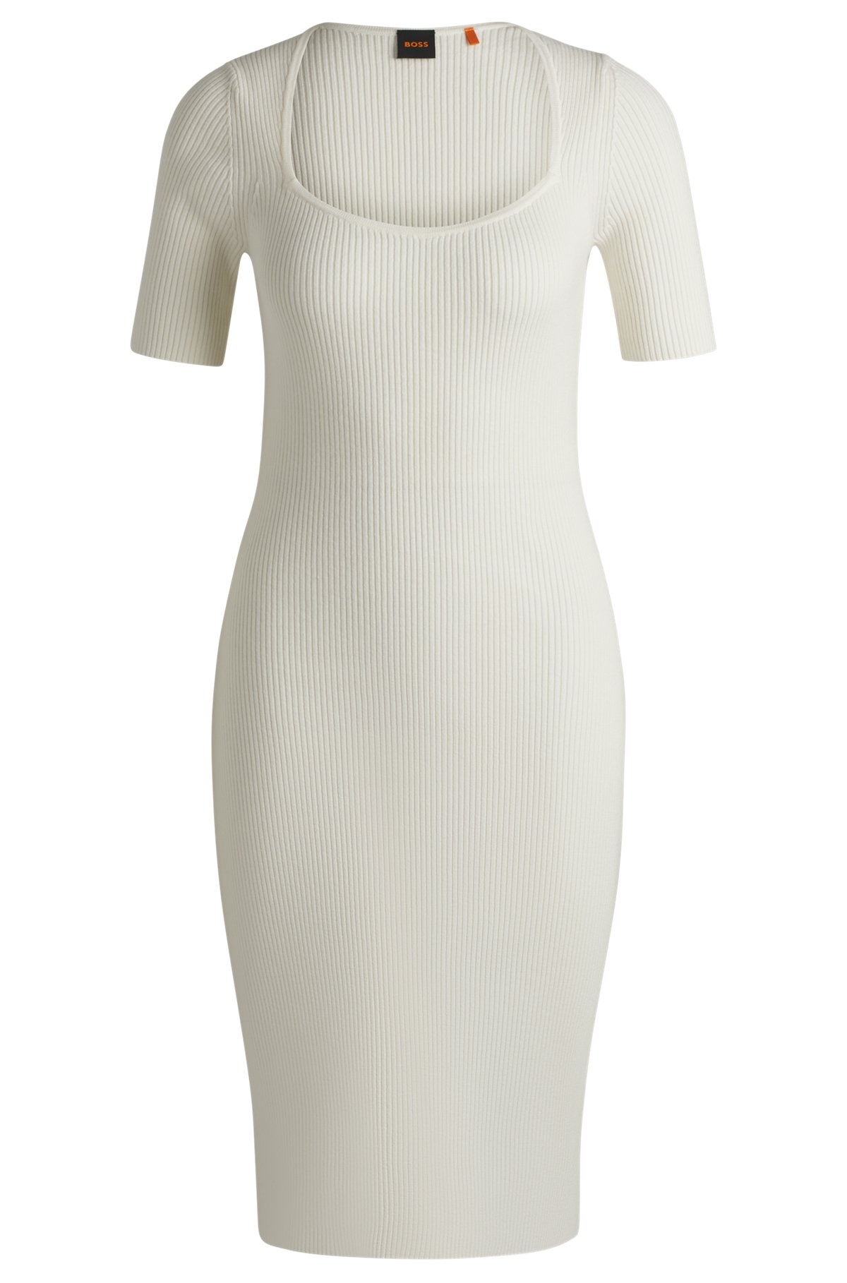 SLIM-FIT DRESS IN RIBBED STRETCH FABRIC - 1