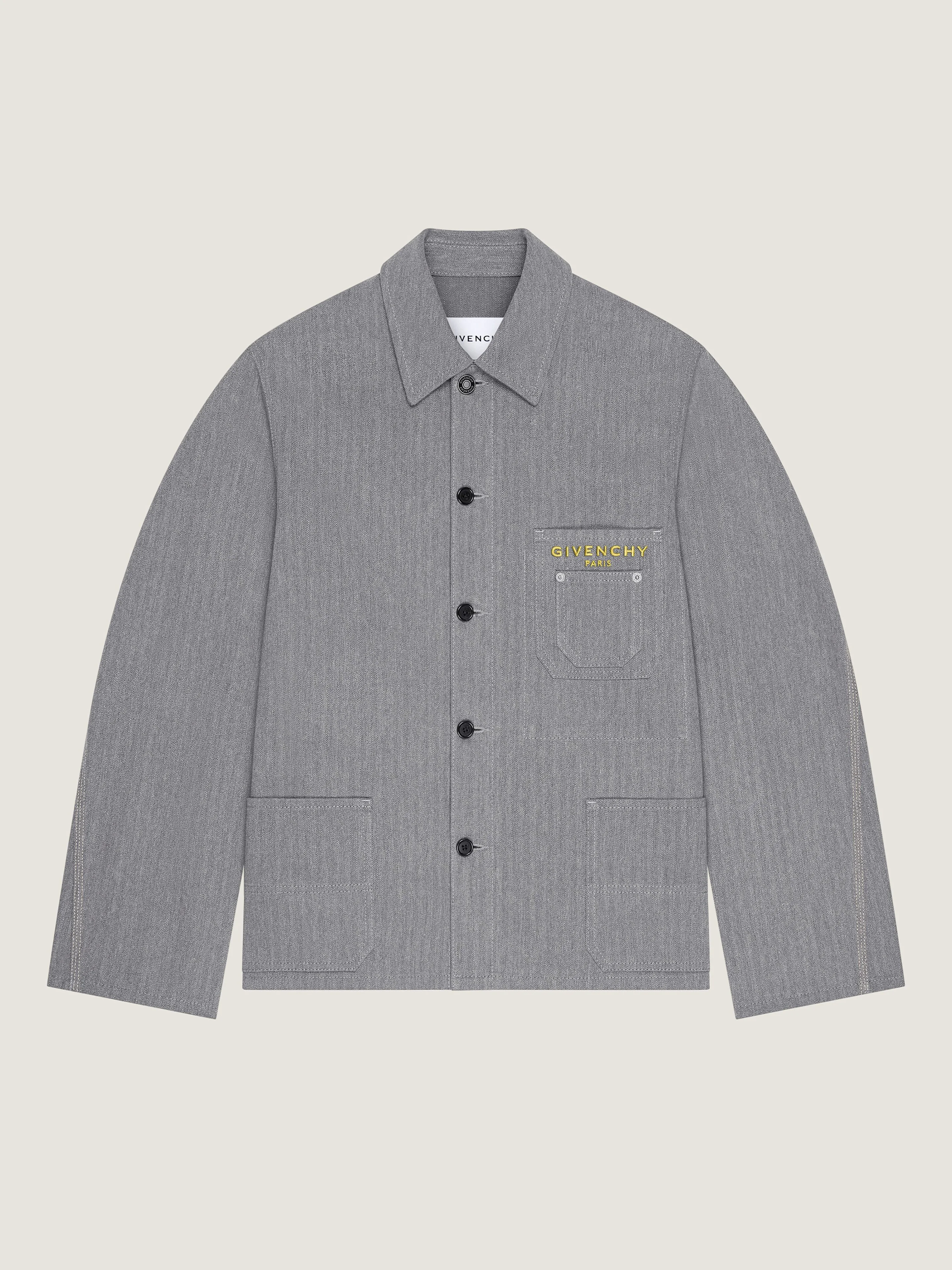 JACKET IN HERRINGBONE DENIM EMBROIDERED GIVENCHY PARIS - 1
