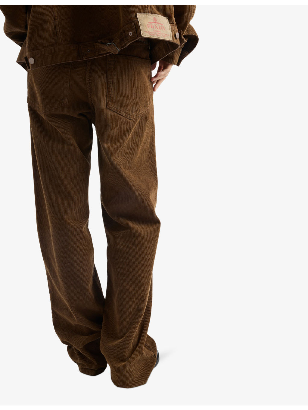 Wide-leg triangle-plaque corduroy trousers - 4