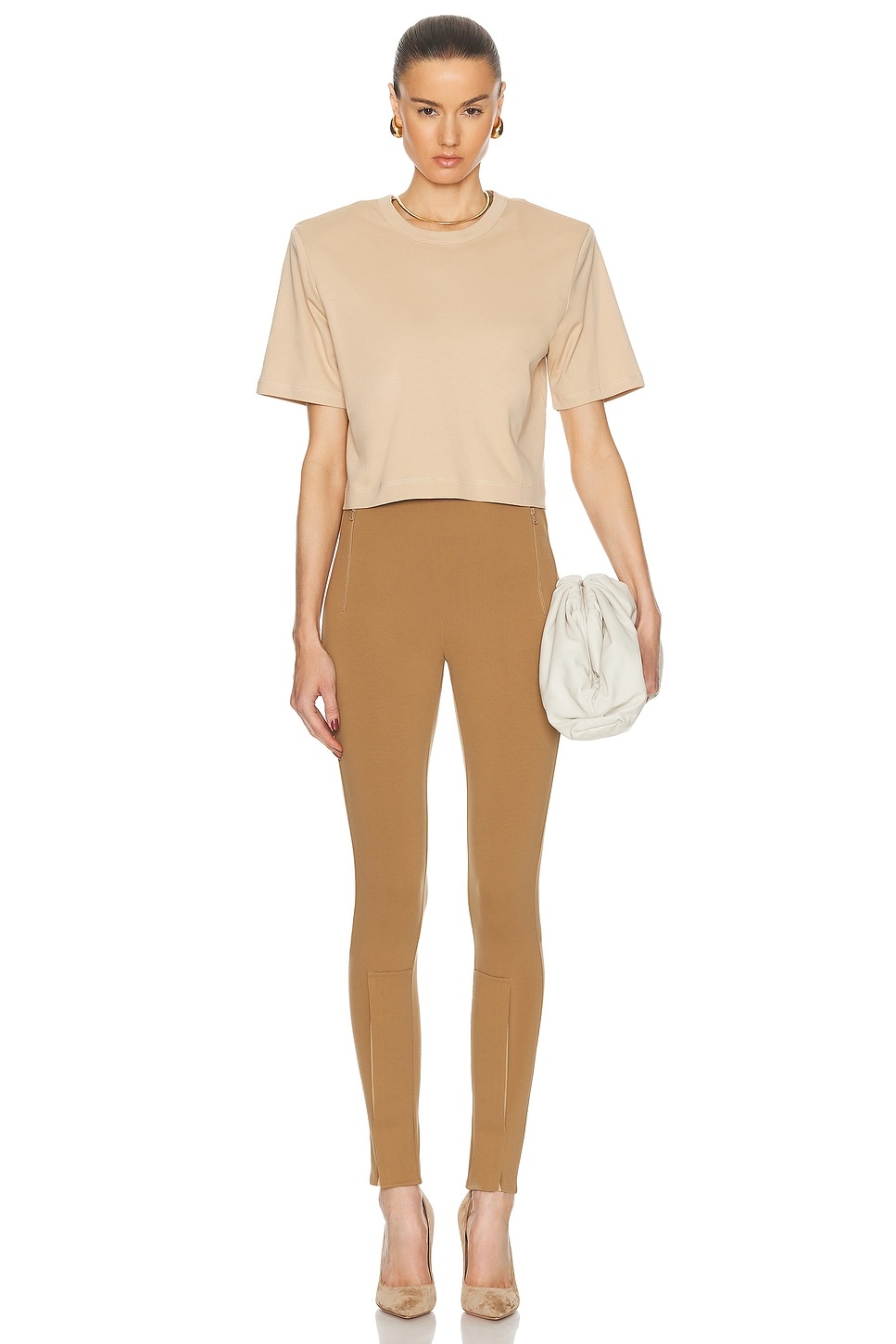 Cropped Shoulder Pad Top - 4