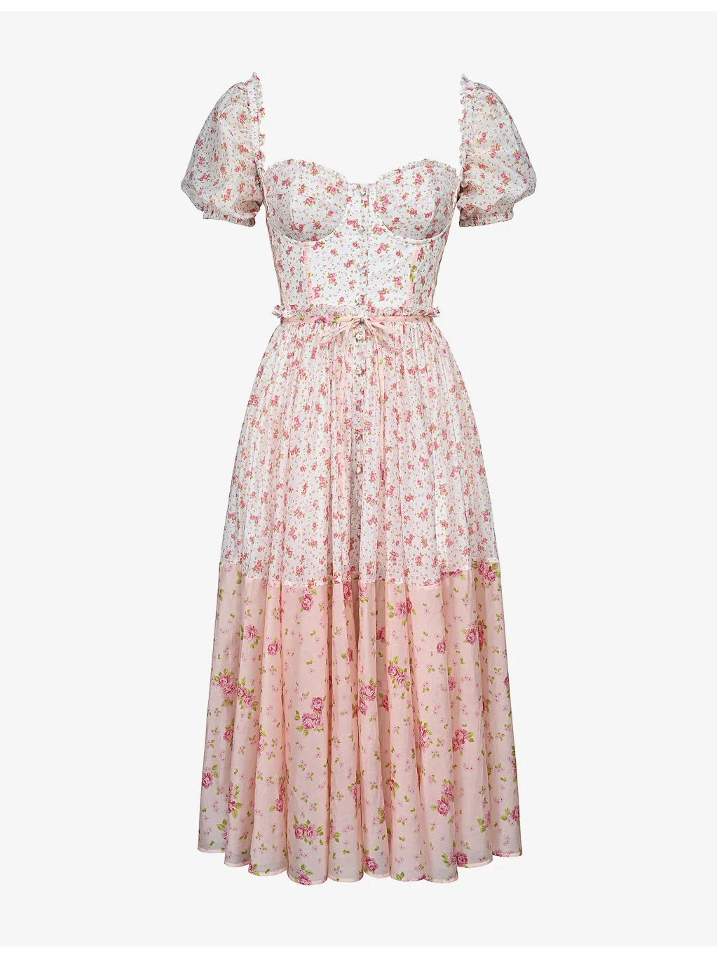 Penelope Floral-Print Tie-Waist Woven Midi Dress - 1