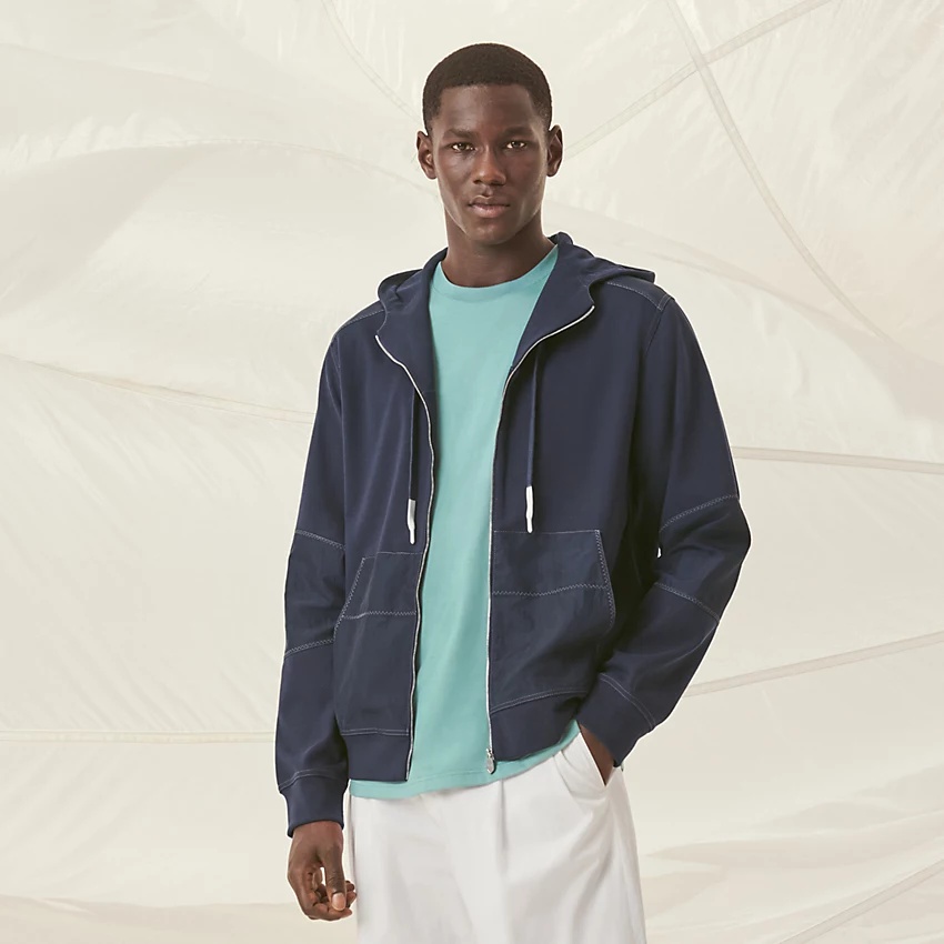 "Voil'H " zipped hooded sweater - 1