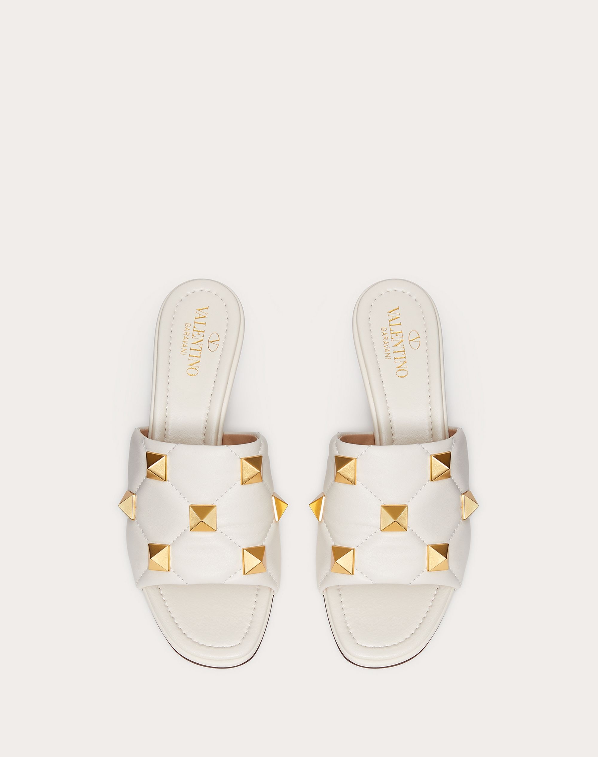 ROMAN STUD SLIDE SANDAL IN QUILTED NAPPA 65 MM - 4