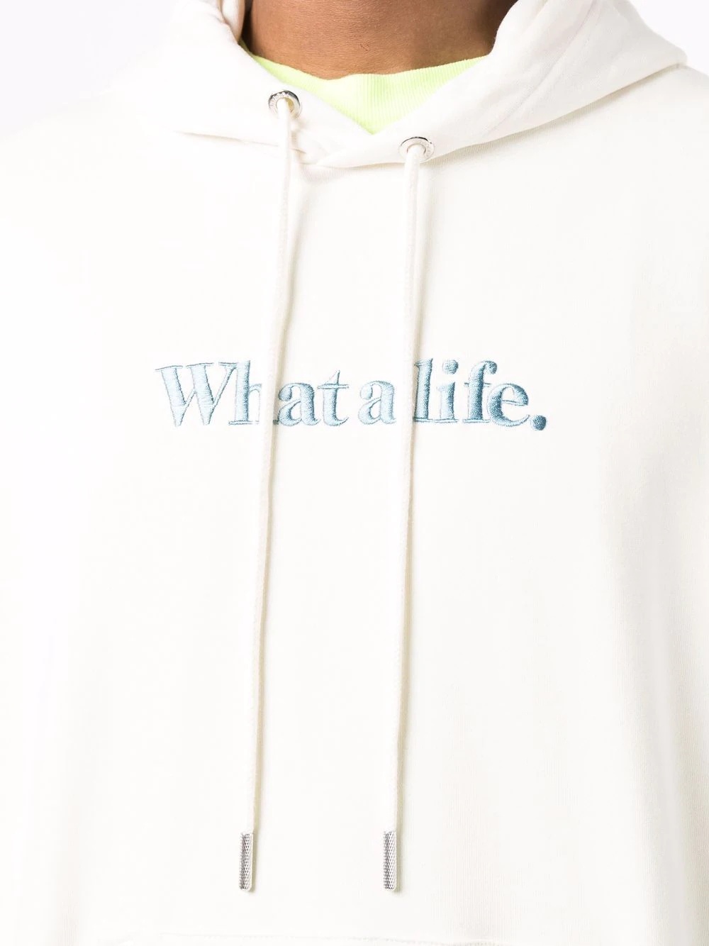 organic cotton-blend slogan-embroidery hoodie - 5