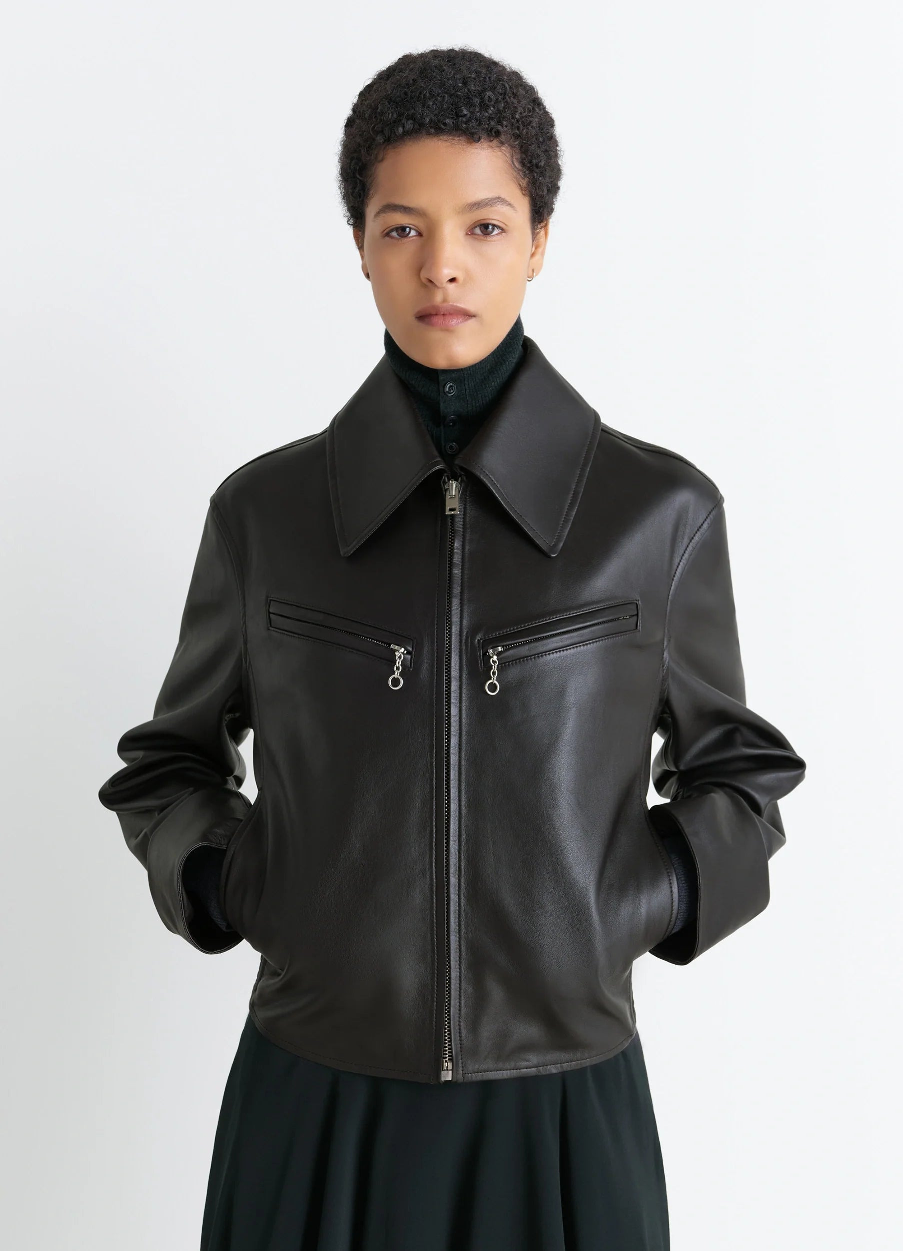 BOXY LEATHER BLOUSON - 2