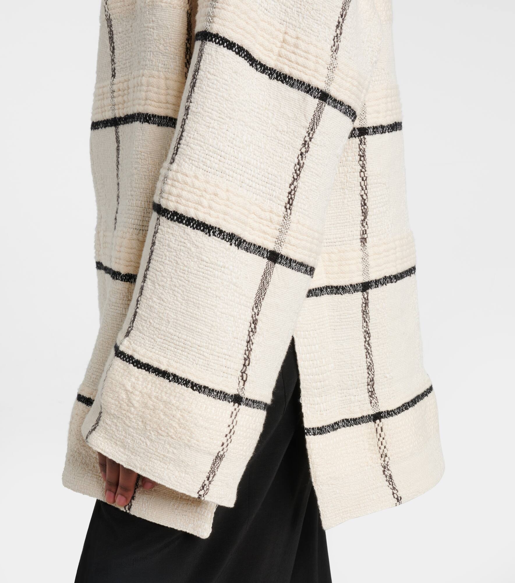 Checked cotton and linen-blend canvas tunic - 5