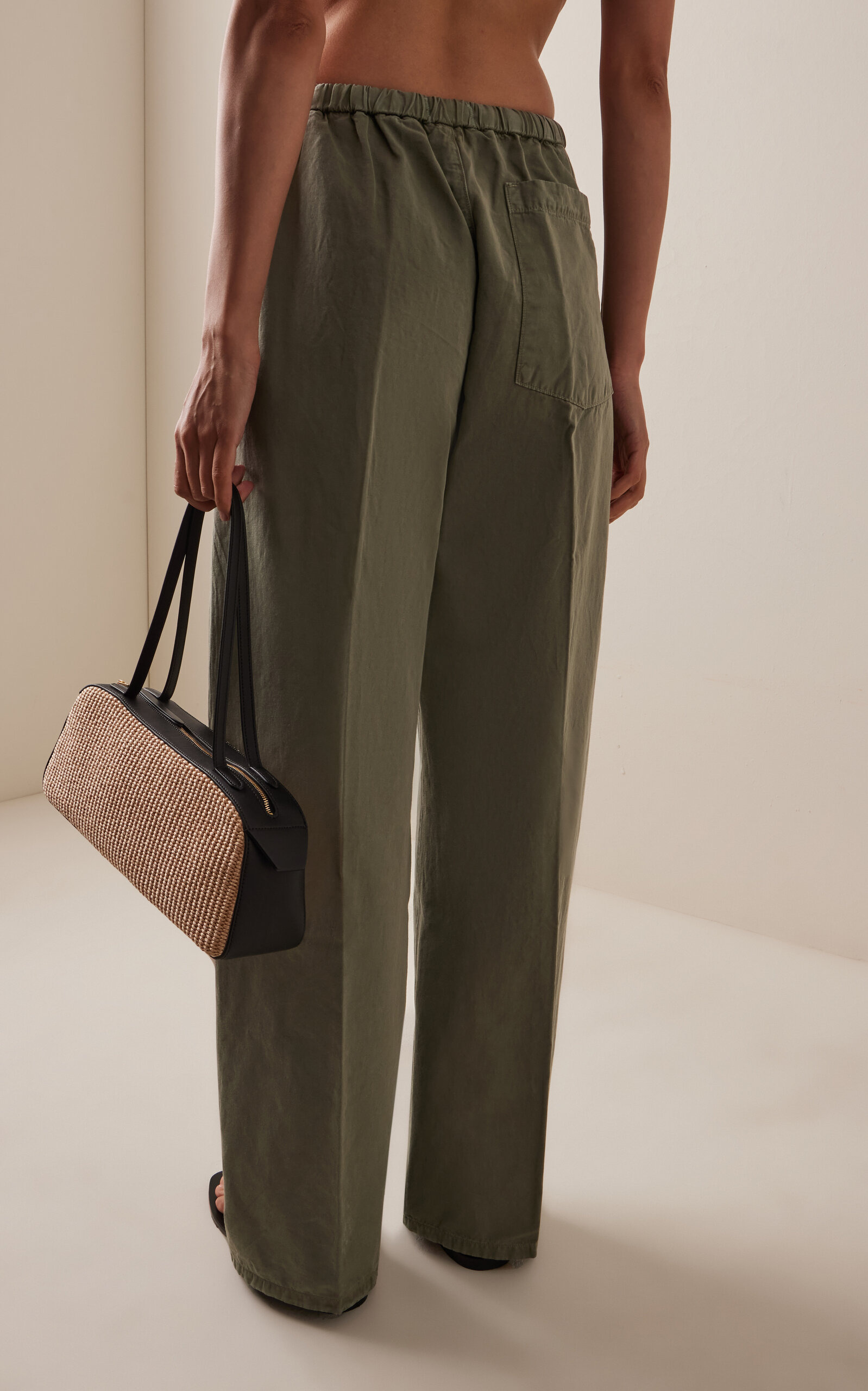Aurora Cotton-Flax Drawstring Pants green - 4