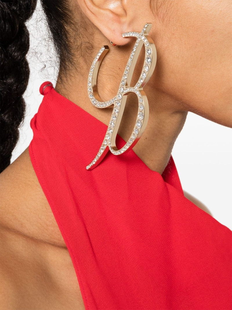 Blumarine crystal-embellished B-motif earring outlook