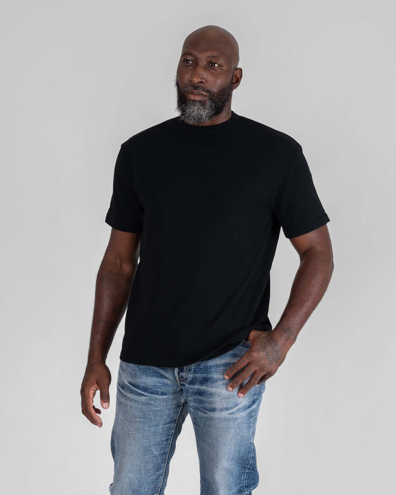 Iron Heart UTIL-BT-BLK UTILITEES - 10oz Mini Fleece Crew Neck T-Shirt - Black outlook