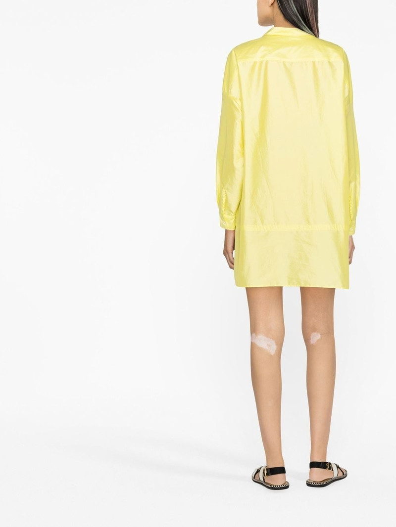 long-sleeved satin mini shirtdress 3