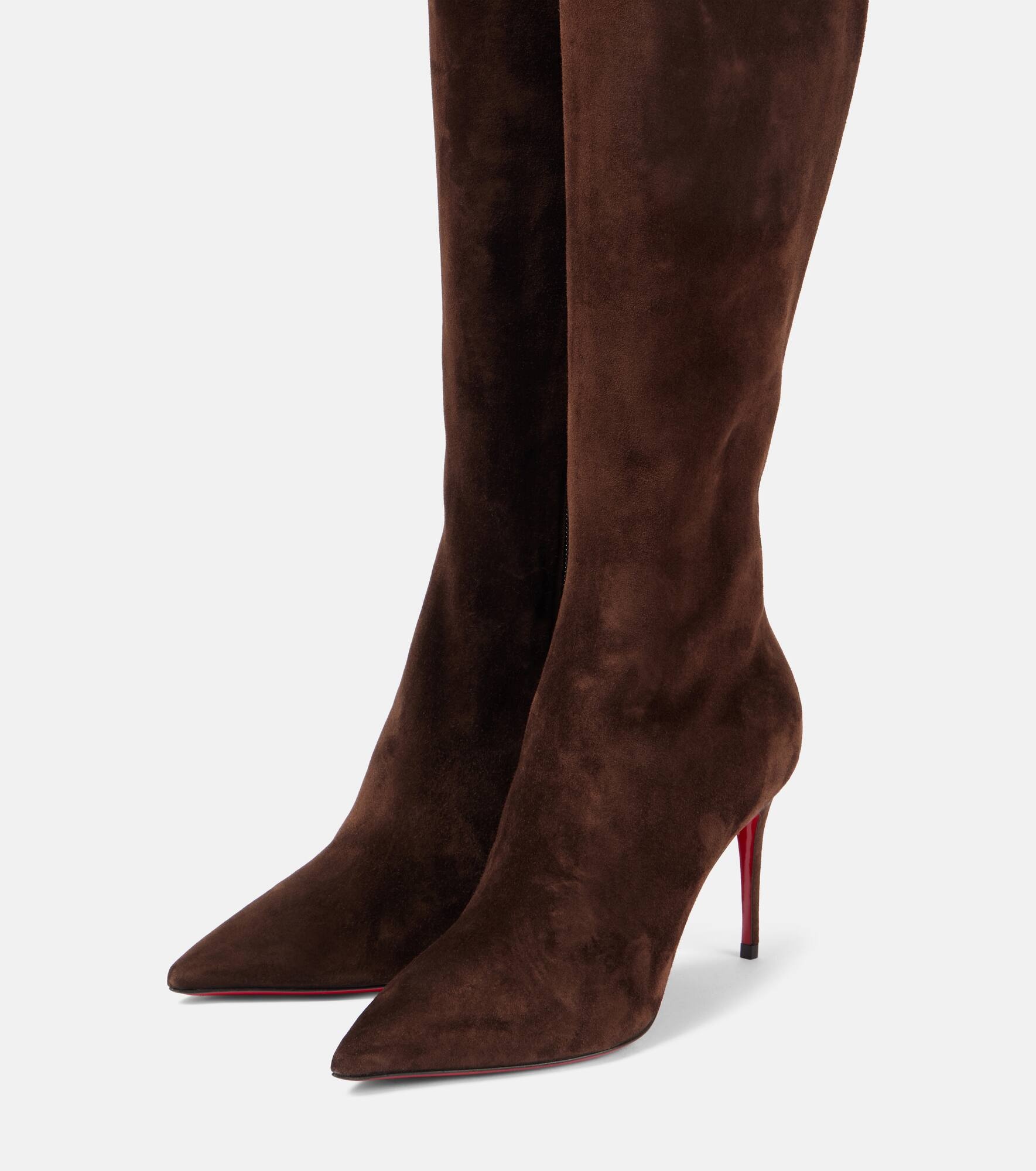 Pumppie 85 suede knee-high boots - 4