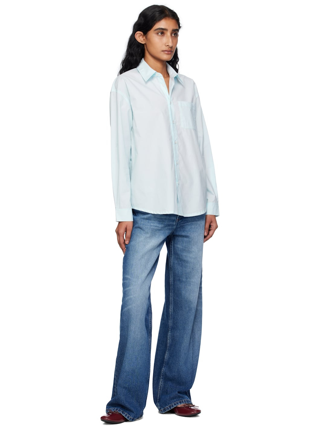 Blue Logo Boyfriend Shirt - 4