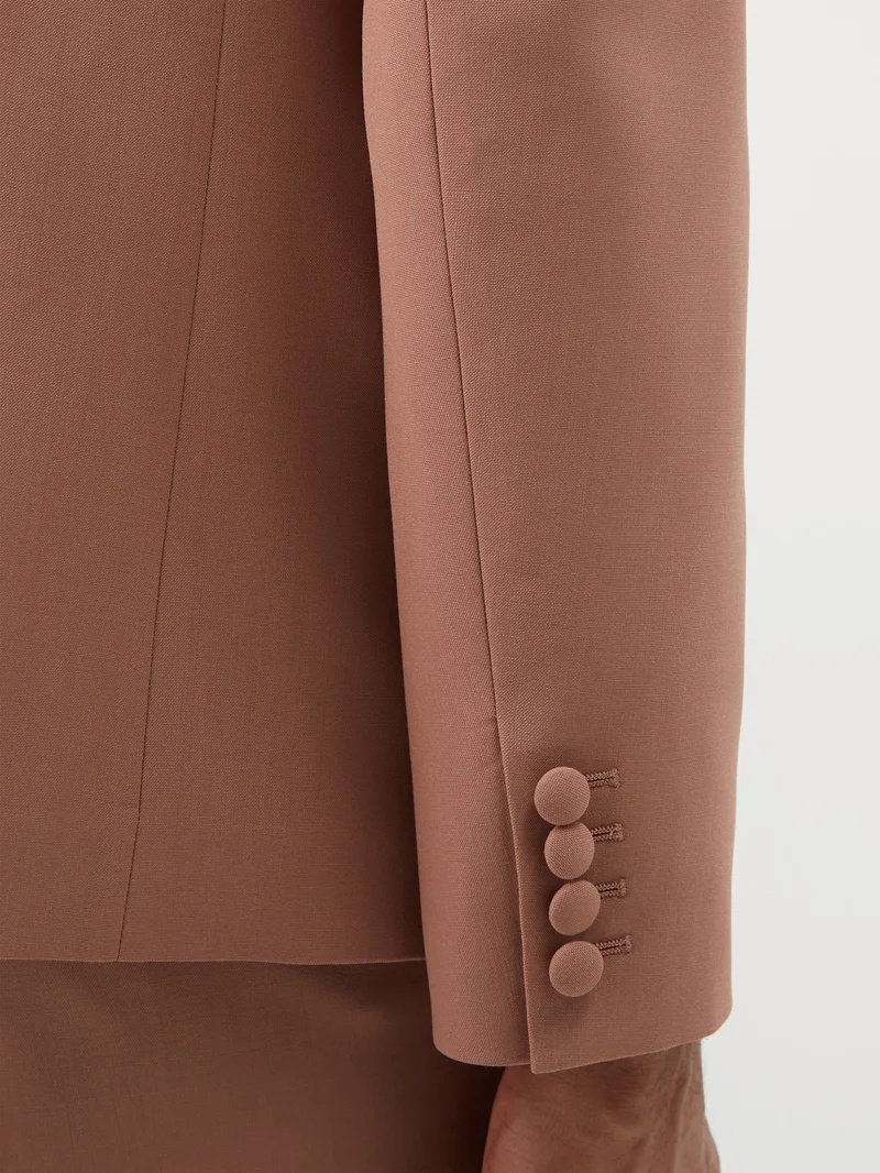 Logo-patch wool suit jacket - 3