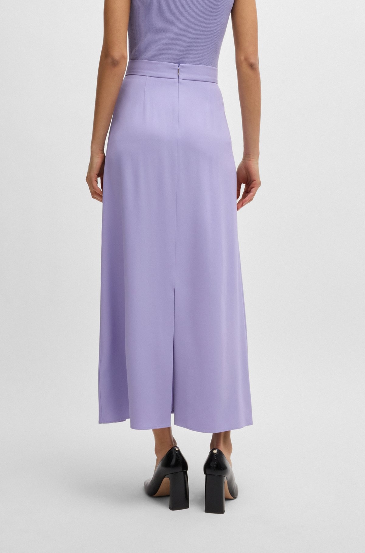 MAXI SKIRT WITH PLISSÉ DETAIL - 4