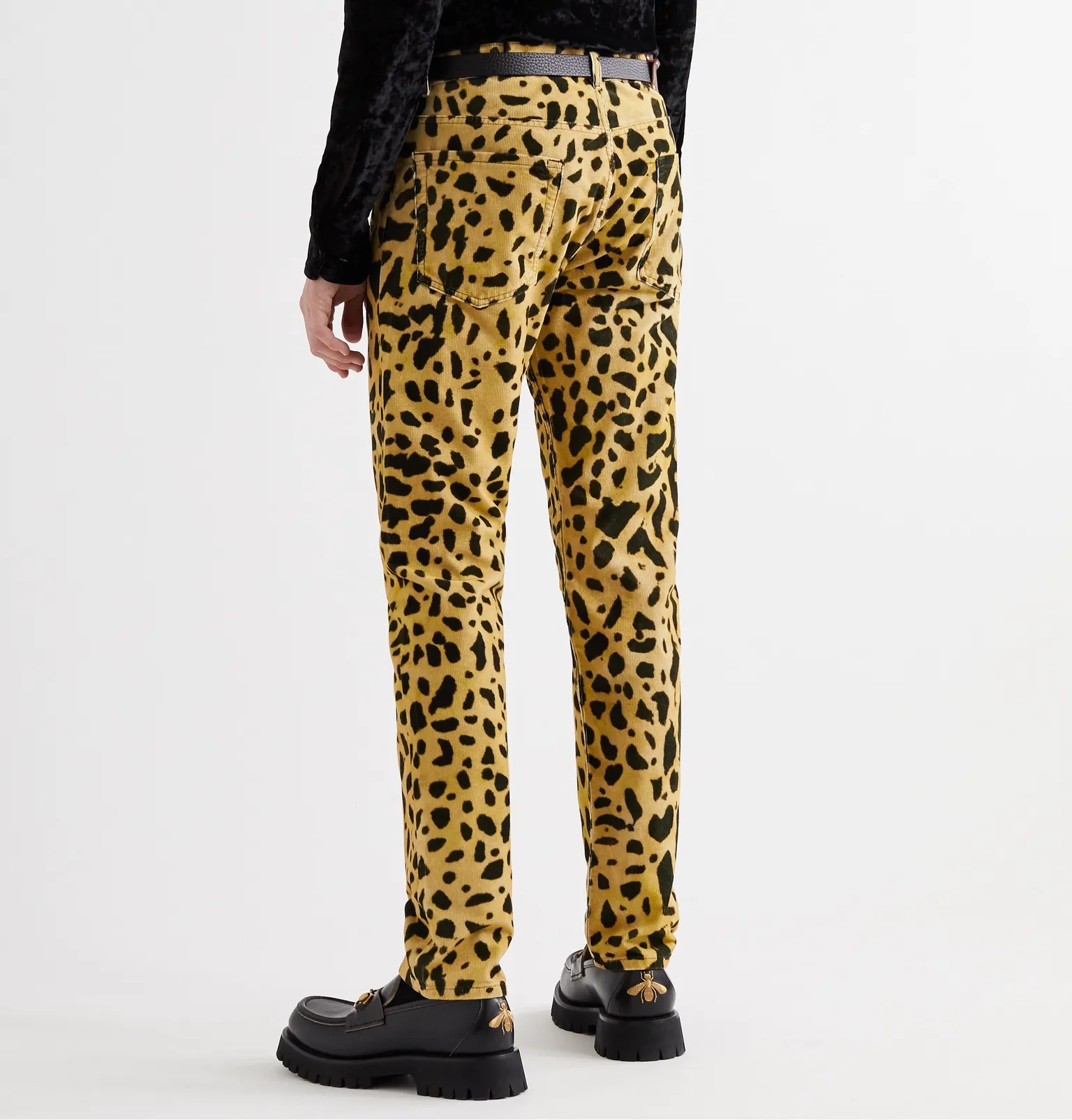 Slim-Fit Tapered Leopard-Print Cotton-Corduroy Trousers - 4