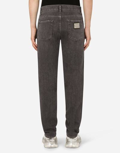 Dolce & Gabbana Gray slim-fit stretch jeans with rips outlook