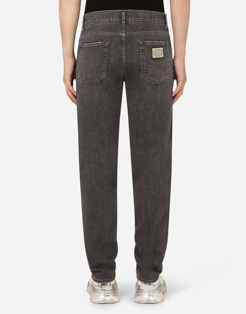 Dolce & Gabbana Gray slim-fit stretch jeans with rips outlook
