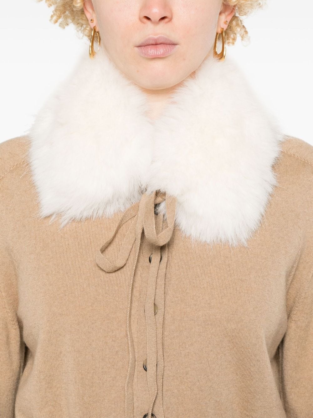 detachable-collar wool cardigan - 6