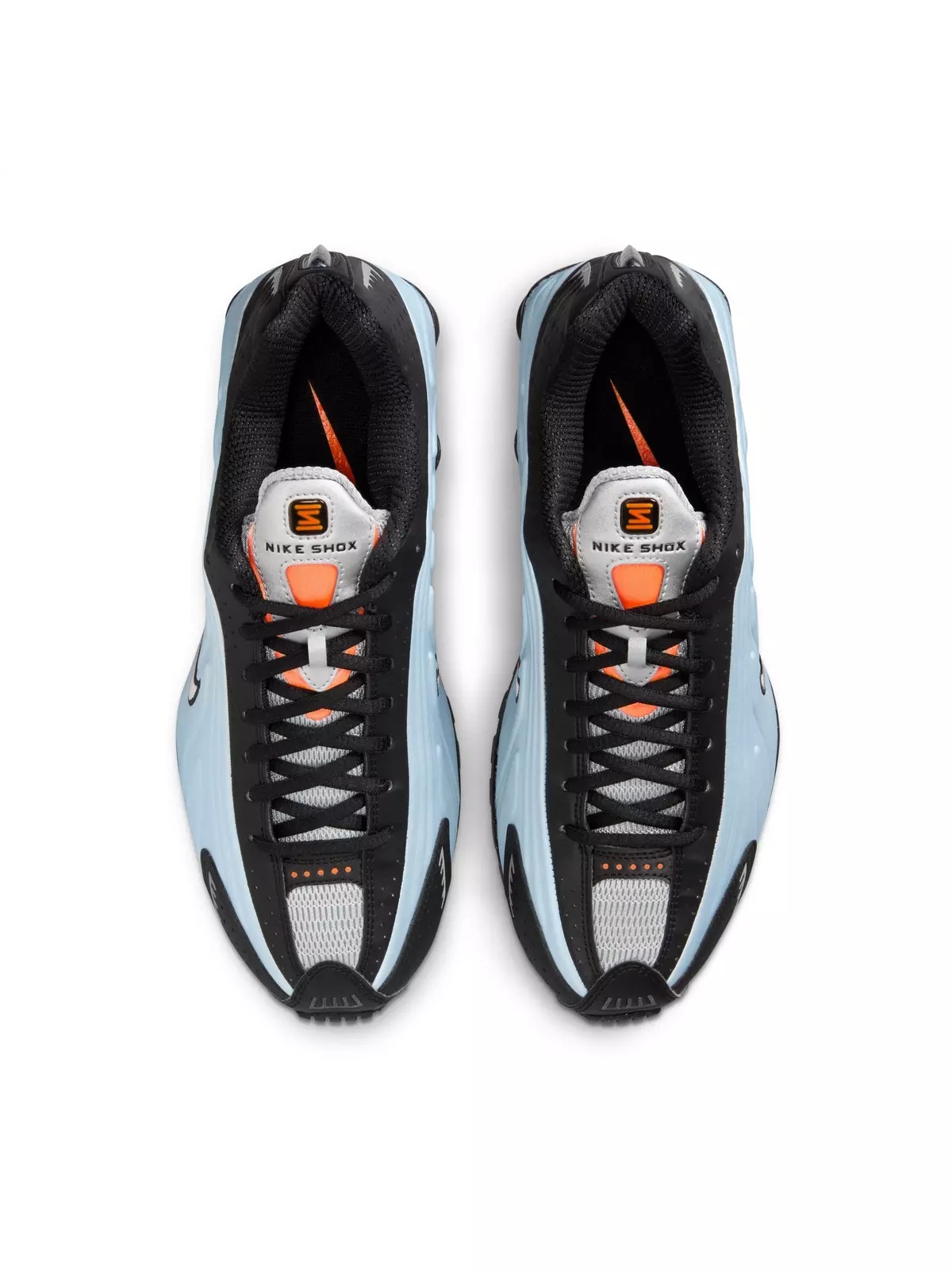 Shox R4 "Blue Tint/Metallic Silver/Total Orange" Women's Shoe - 6