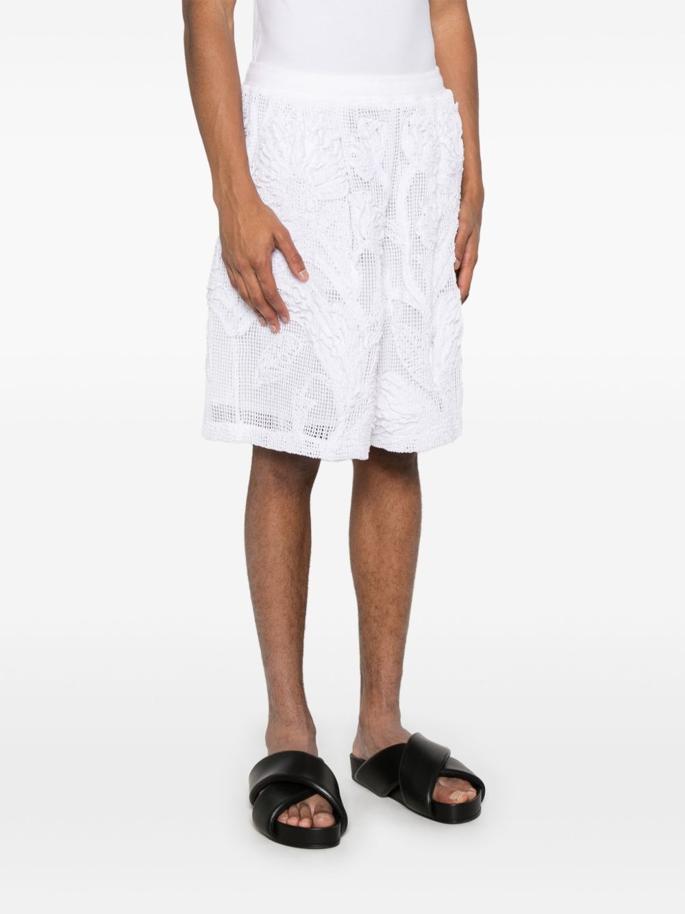 embroidered mesh shorts - 3