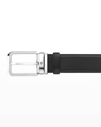 Montblanc Men's Rectangle Pin Buckle Leather Belt outlook