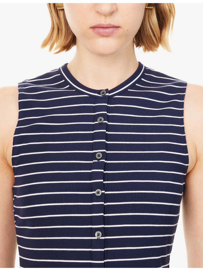 Striped Sleeveless Stretch-Knit Top 5