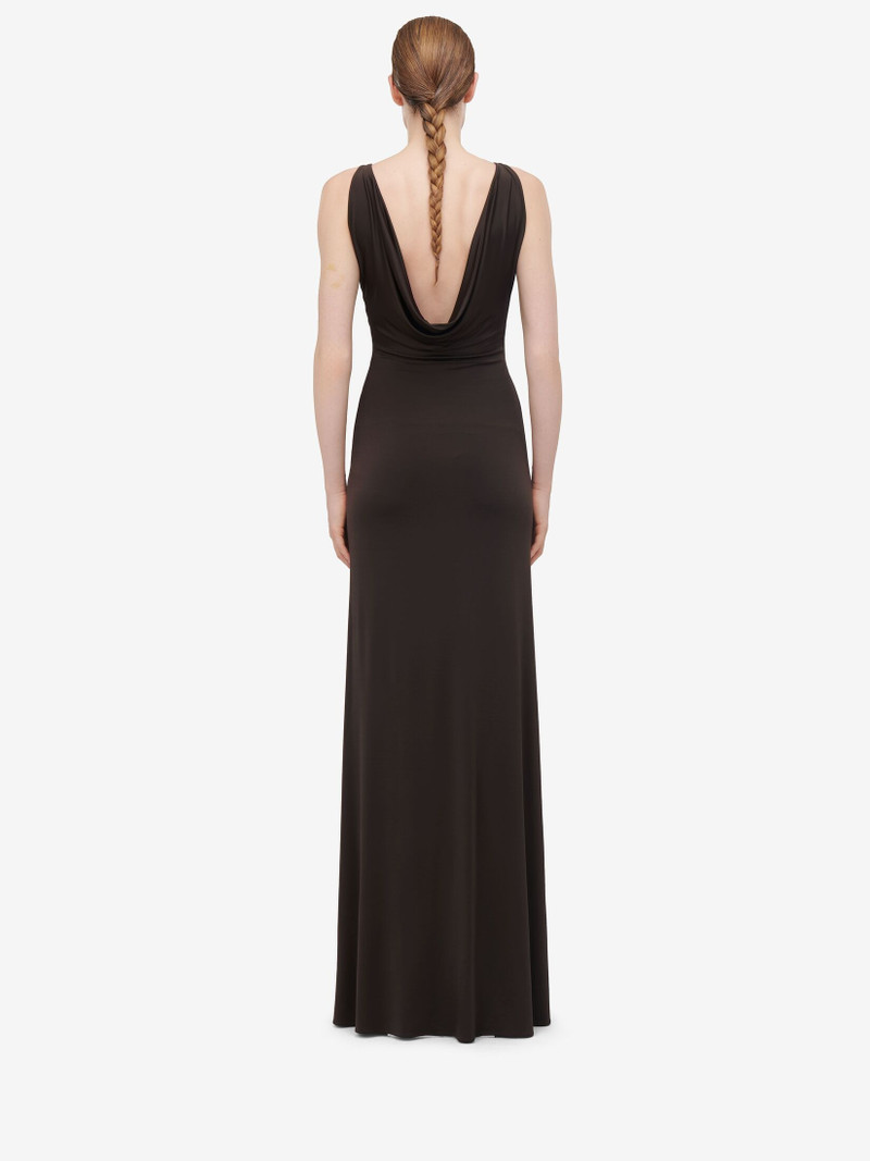 Women's Cowl Neck Evening Dress in Ebony 4