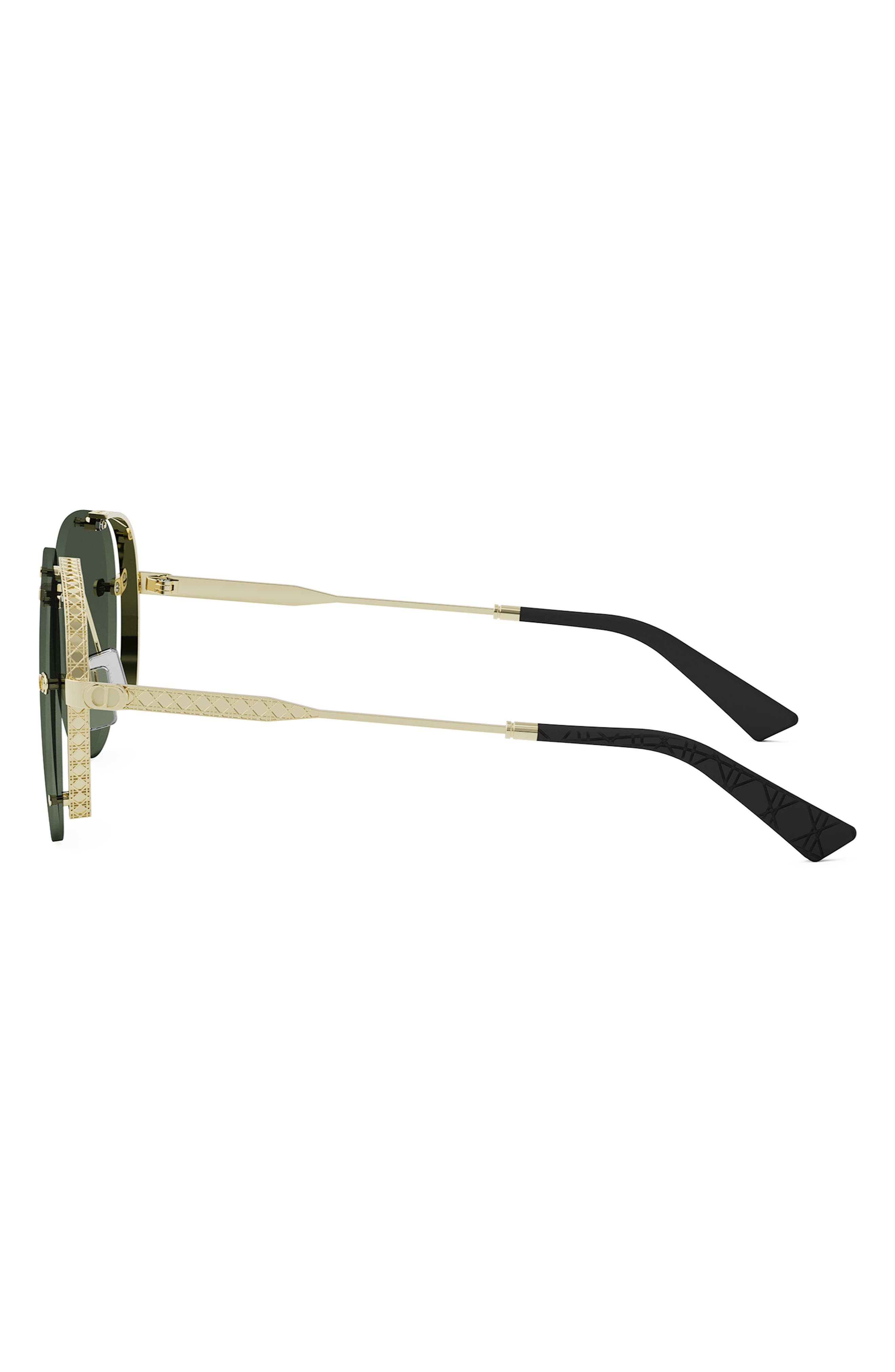 NeoDior A1U 61 Pilot Sunglasses in Shiny Gold/Green at Nordstrom - 3