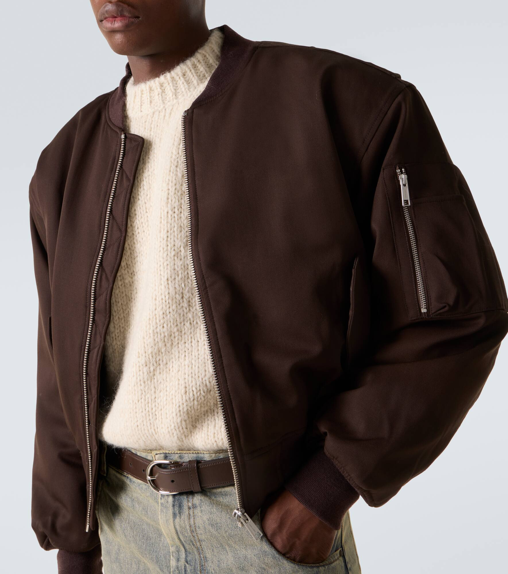Oversized wool bomber jacket - 5
