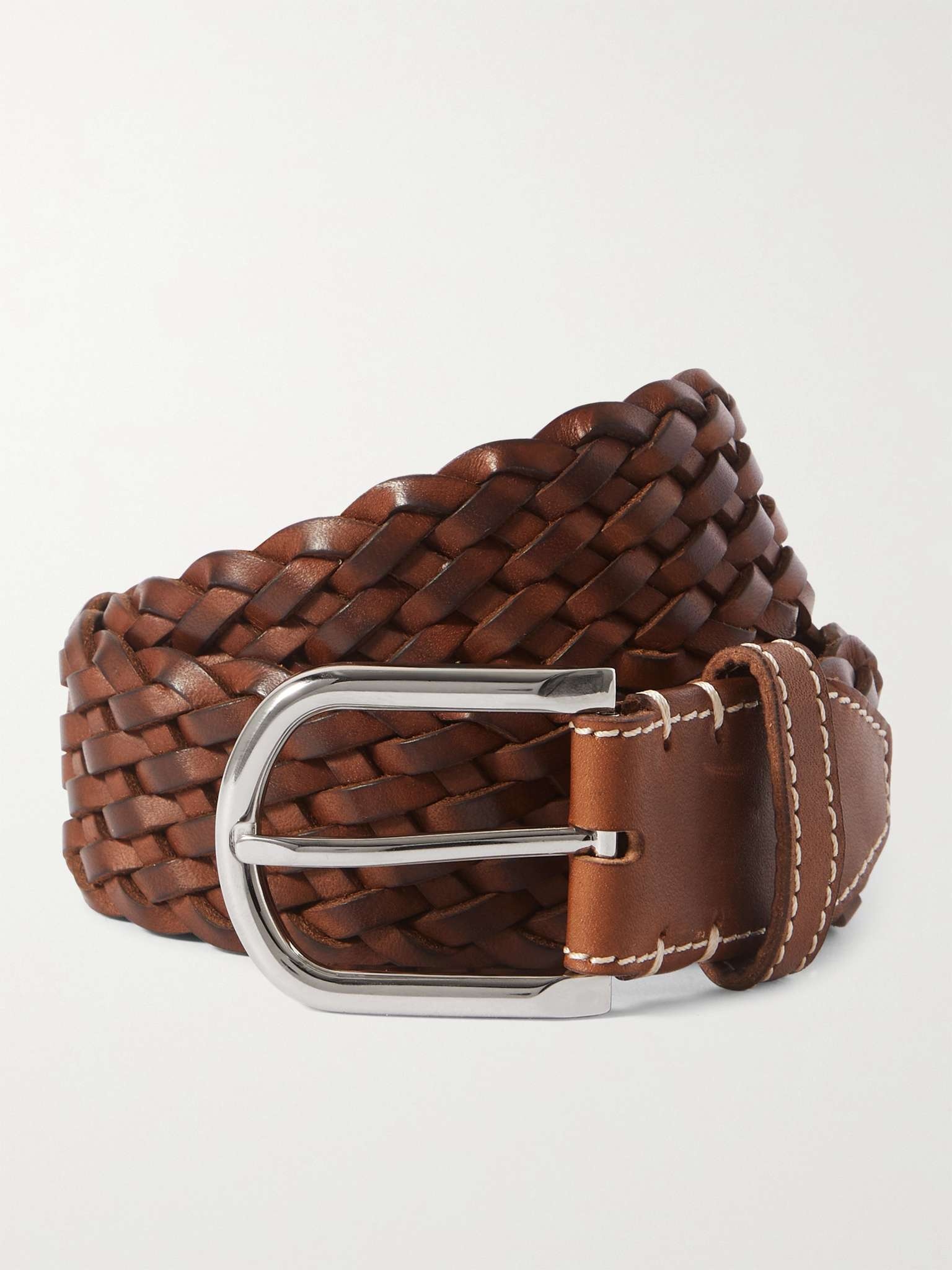 4cm Woven Leather Belt - 1