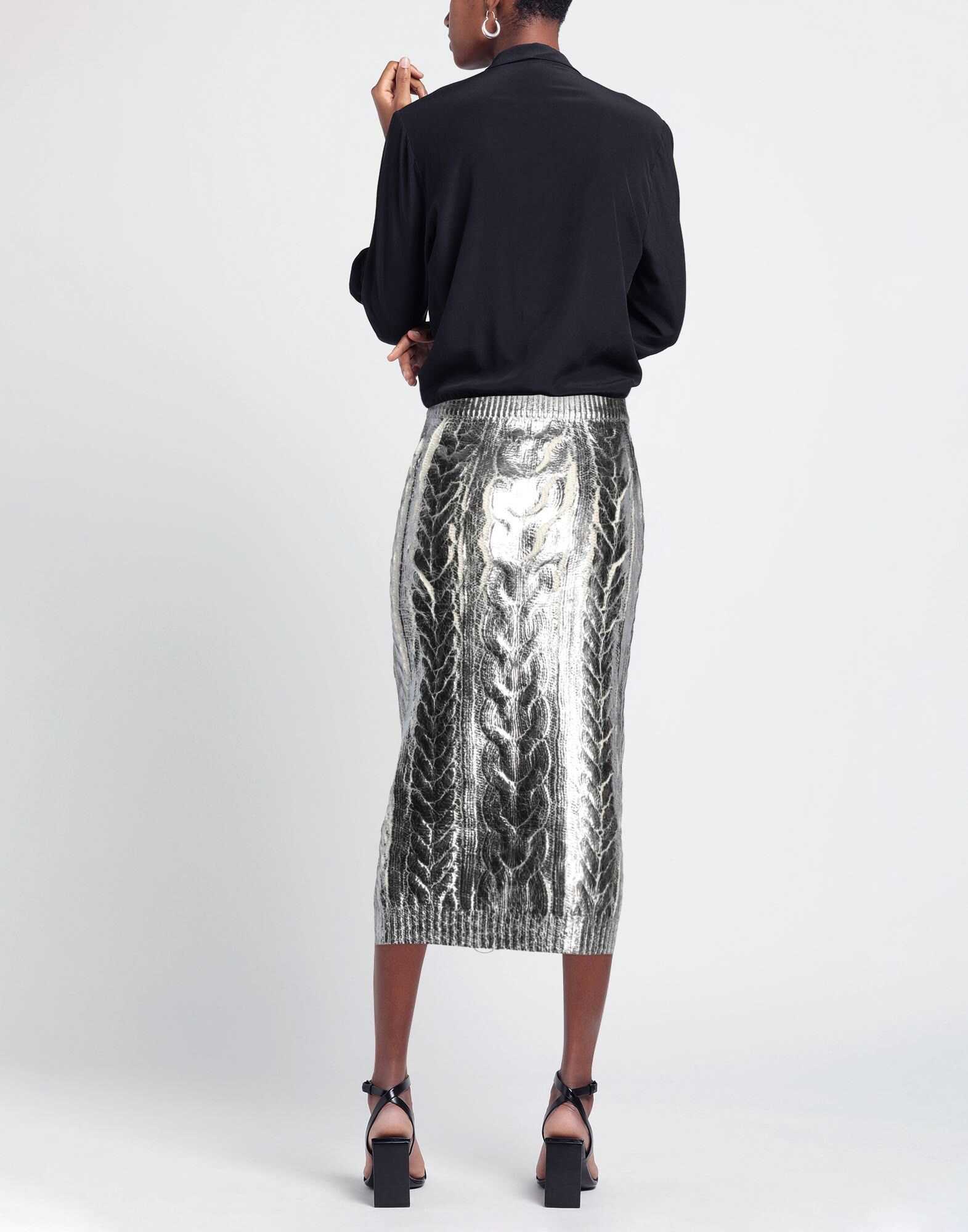 Silver Women's Midi Skirt - 3