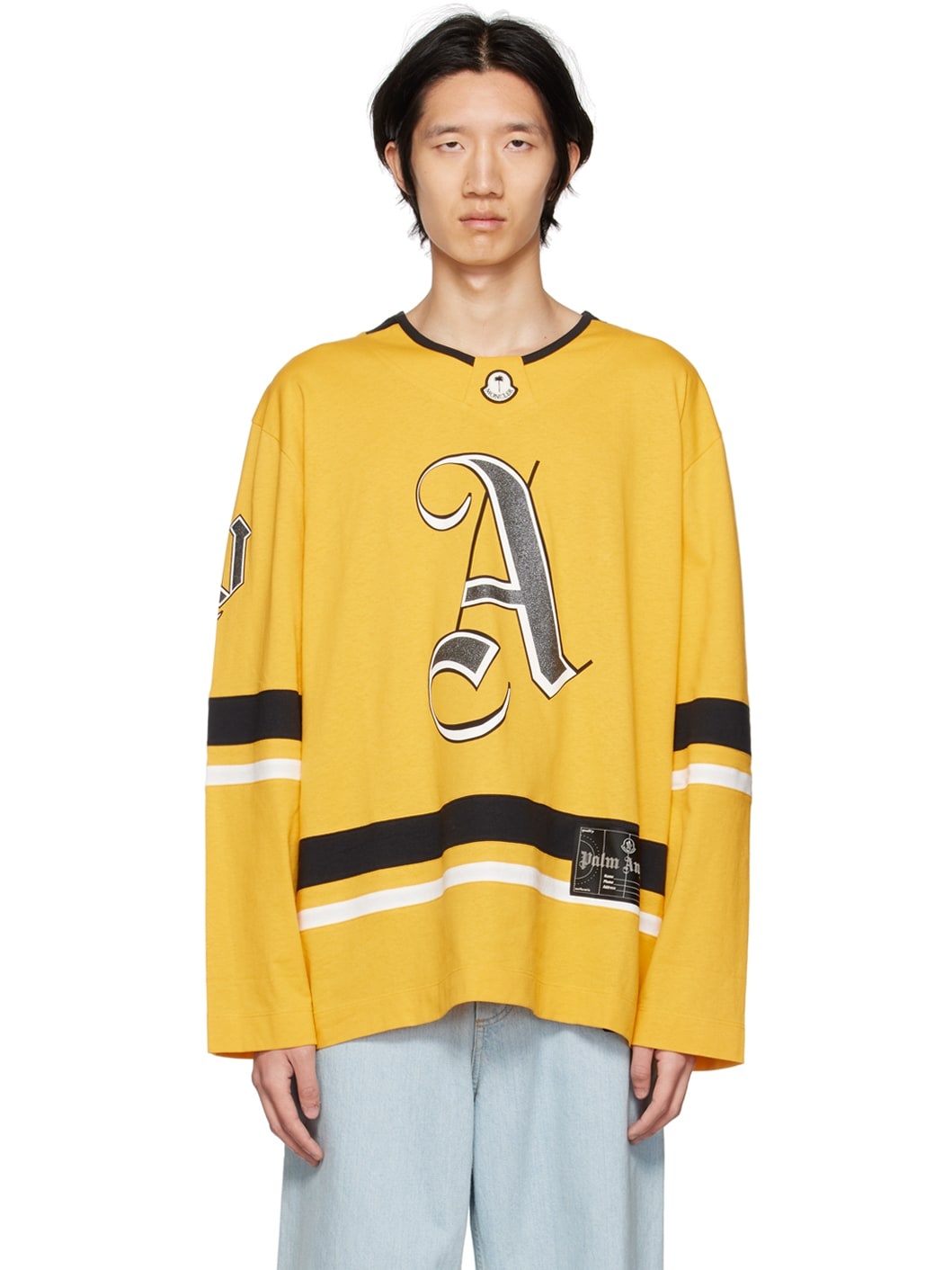 Moncler 8 Moncler Palm Angels Yellow Long Sleeve T-Shirt | ssense |  REVERSIBLE