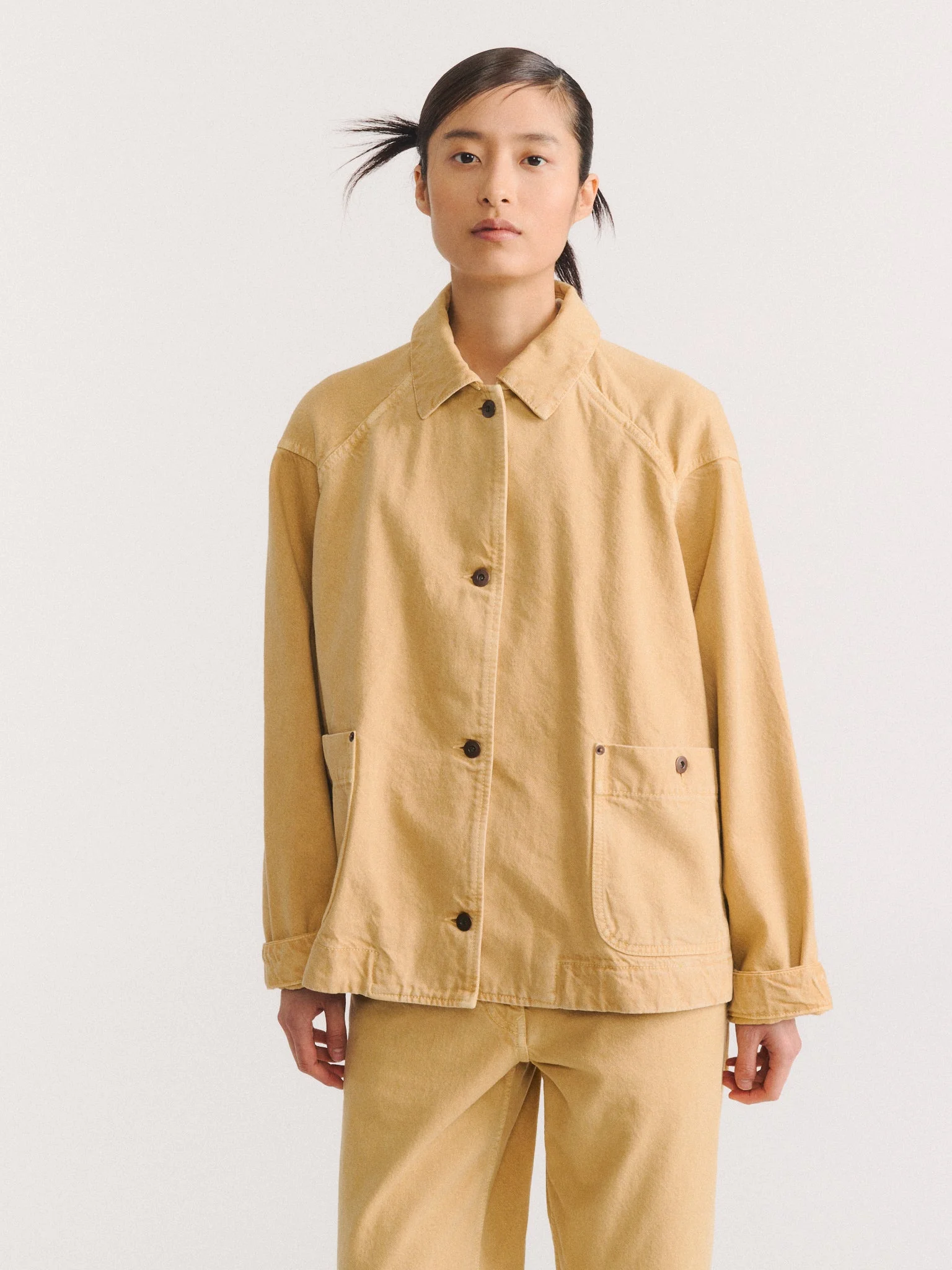 DRAYS TRAVAIL DENIM JACKET - H DENIM - DUNE - 1