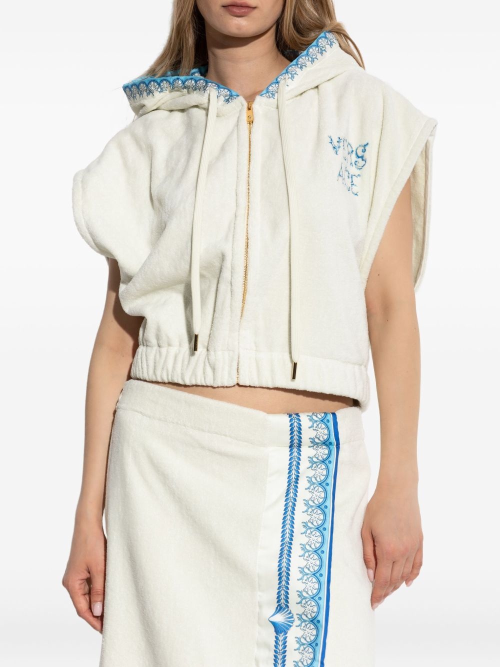 hooded cropped top - 3