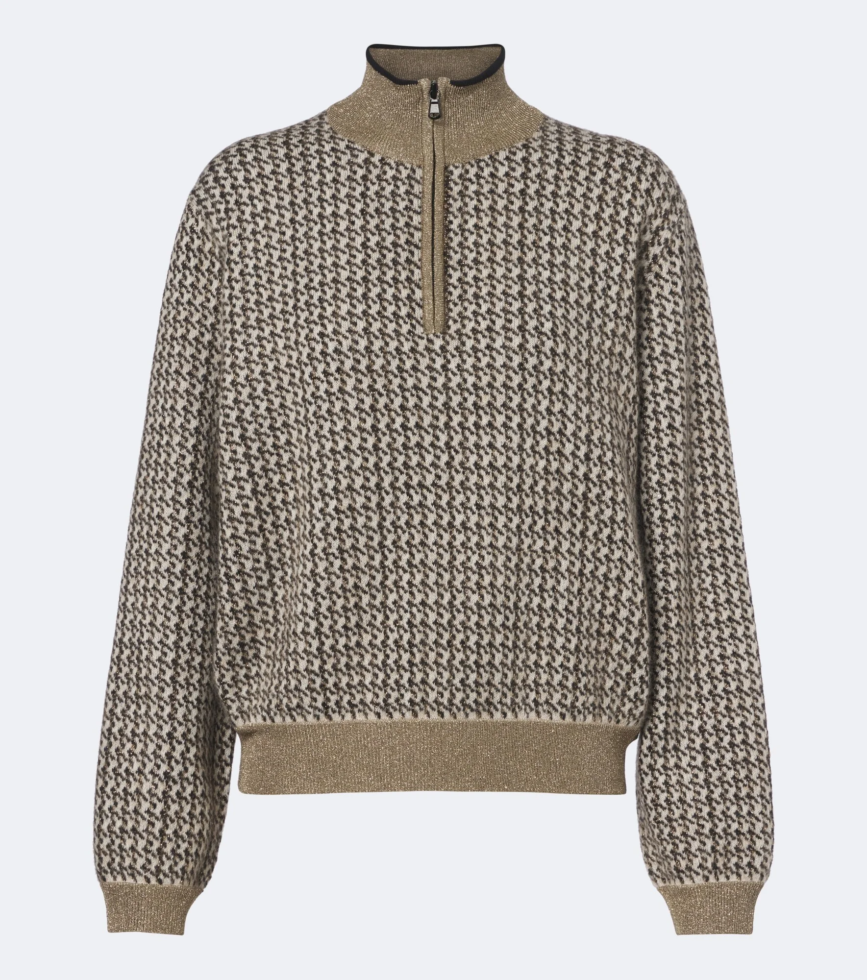 Lamé mohair, wool, cashmere, and silk-blend sweater - 1