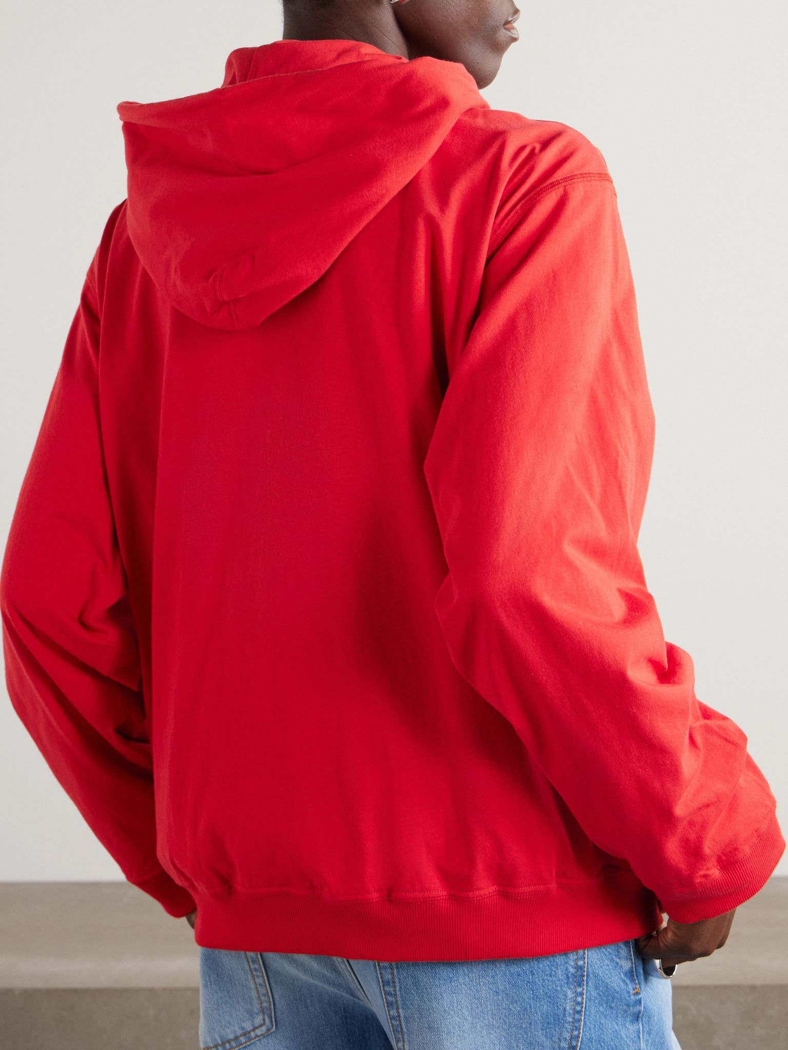 Cotton-jersey hoodie Red - 4