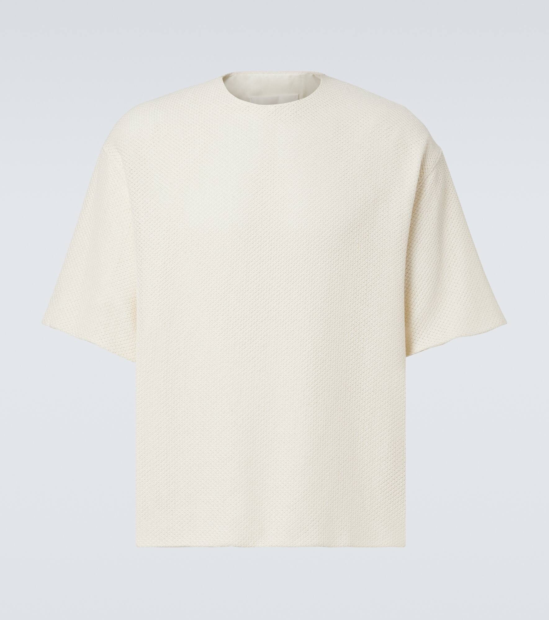 Zip-detail cotton-blend jersey T-shirt - 1