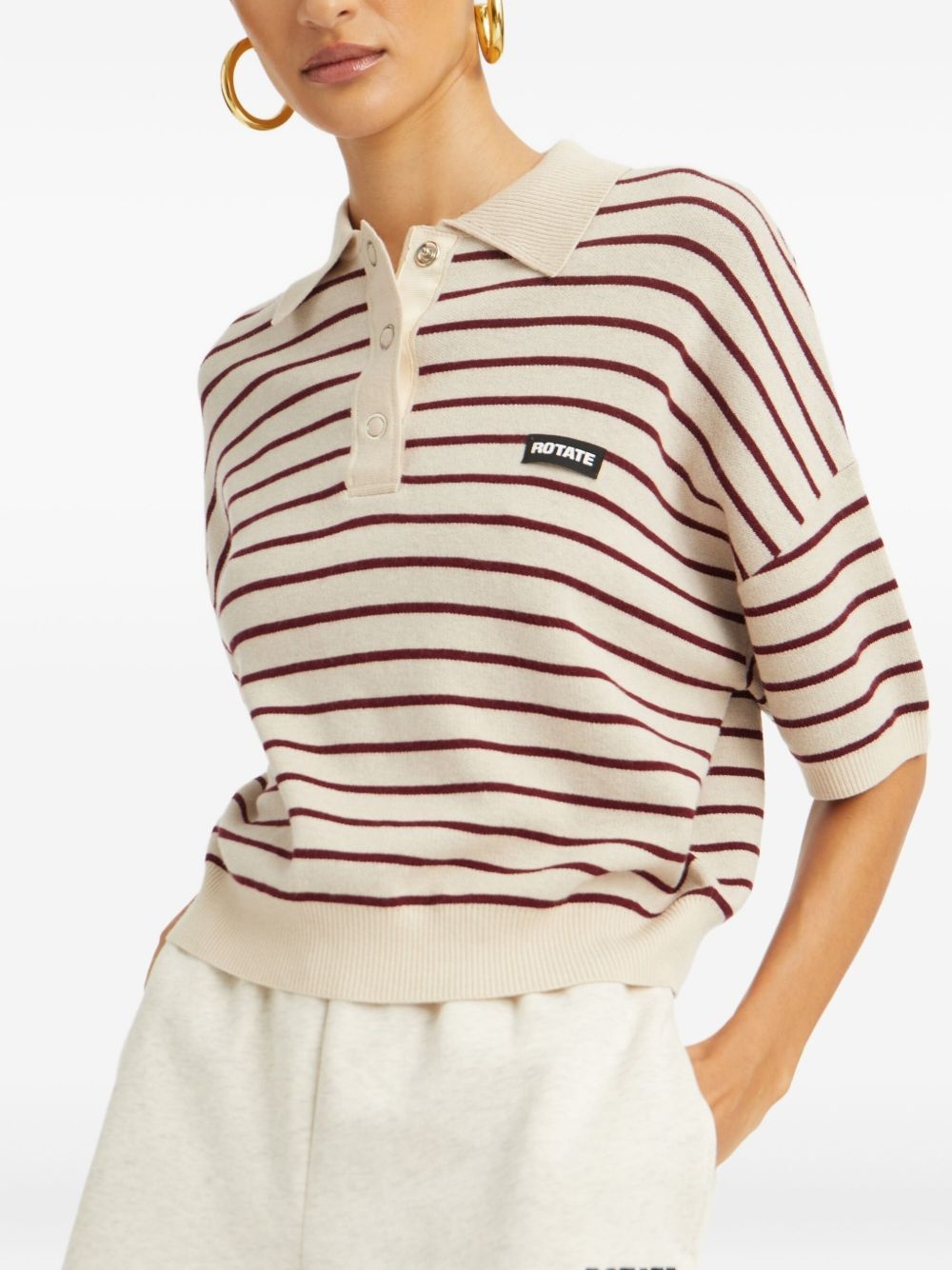 striped polo top - 3