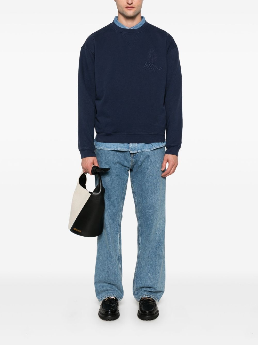 logo-embroidered sweatshirt - 3
