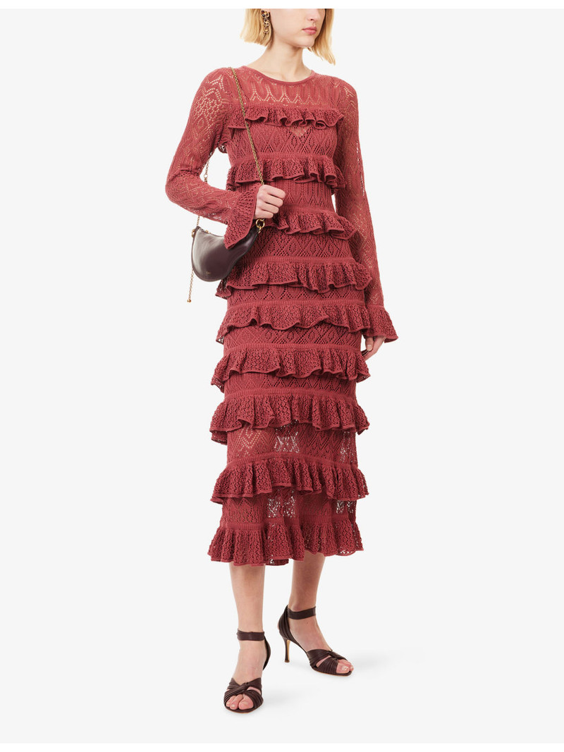Zimmermann Lace Frill Knit Maxi Dress outlook