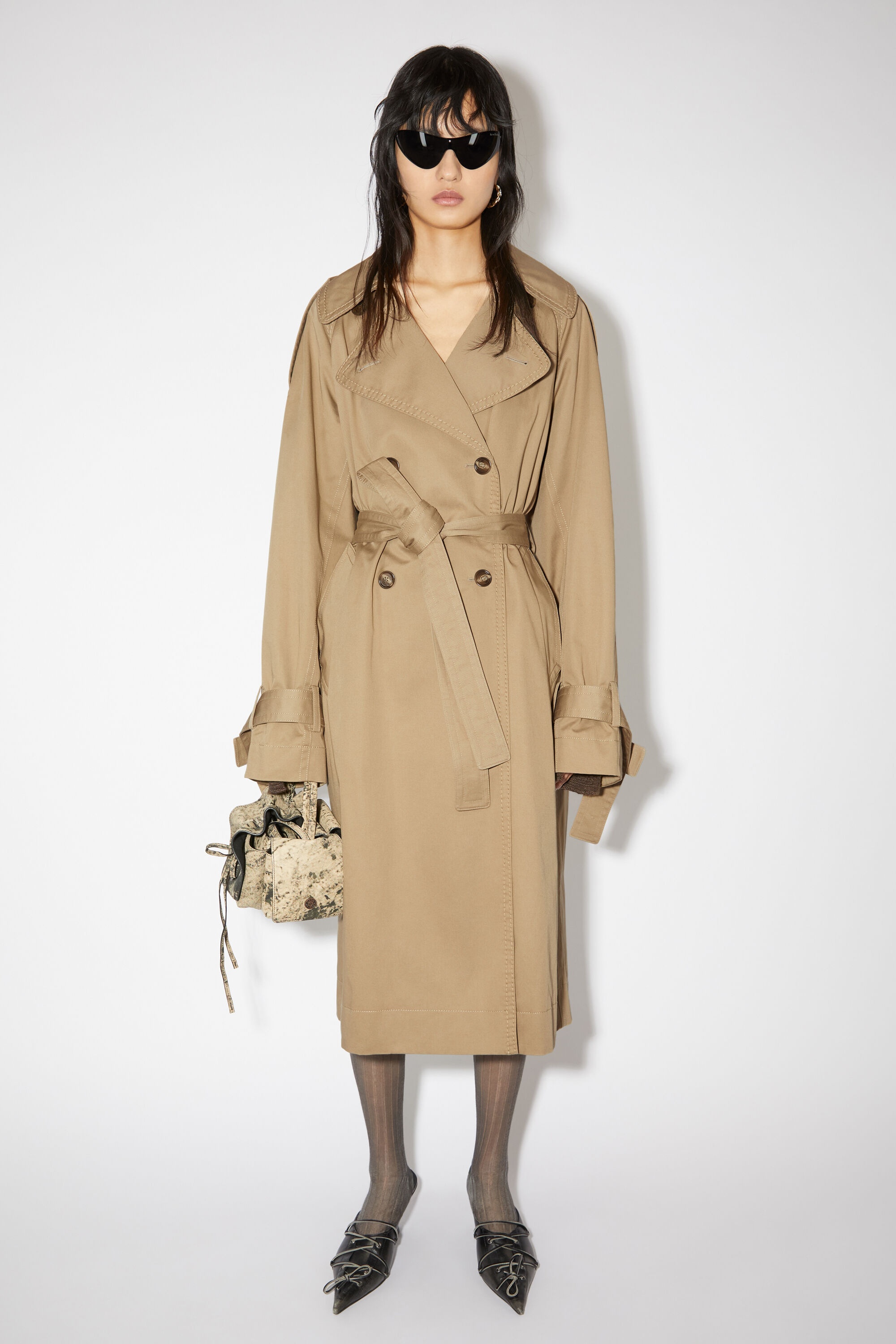 Double-breasted trench coat - Cold beige - 2