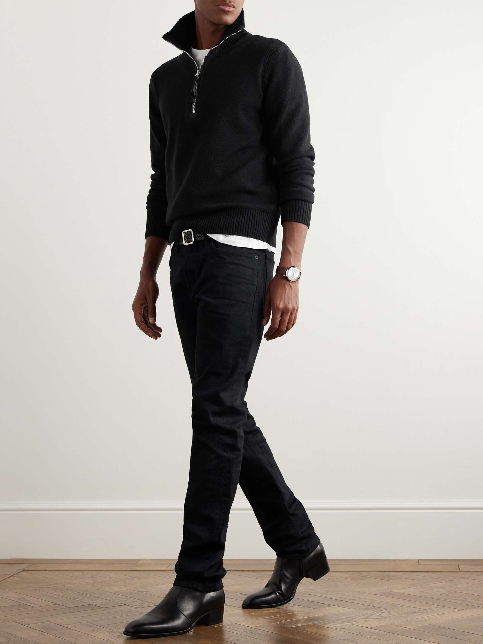 TOM FORD CASHMERE BLEND HALF ZIP | REVERSIBLE