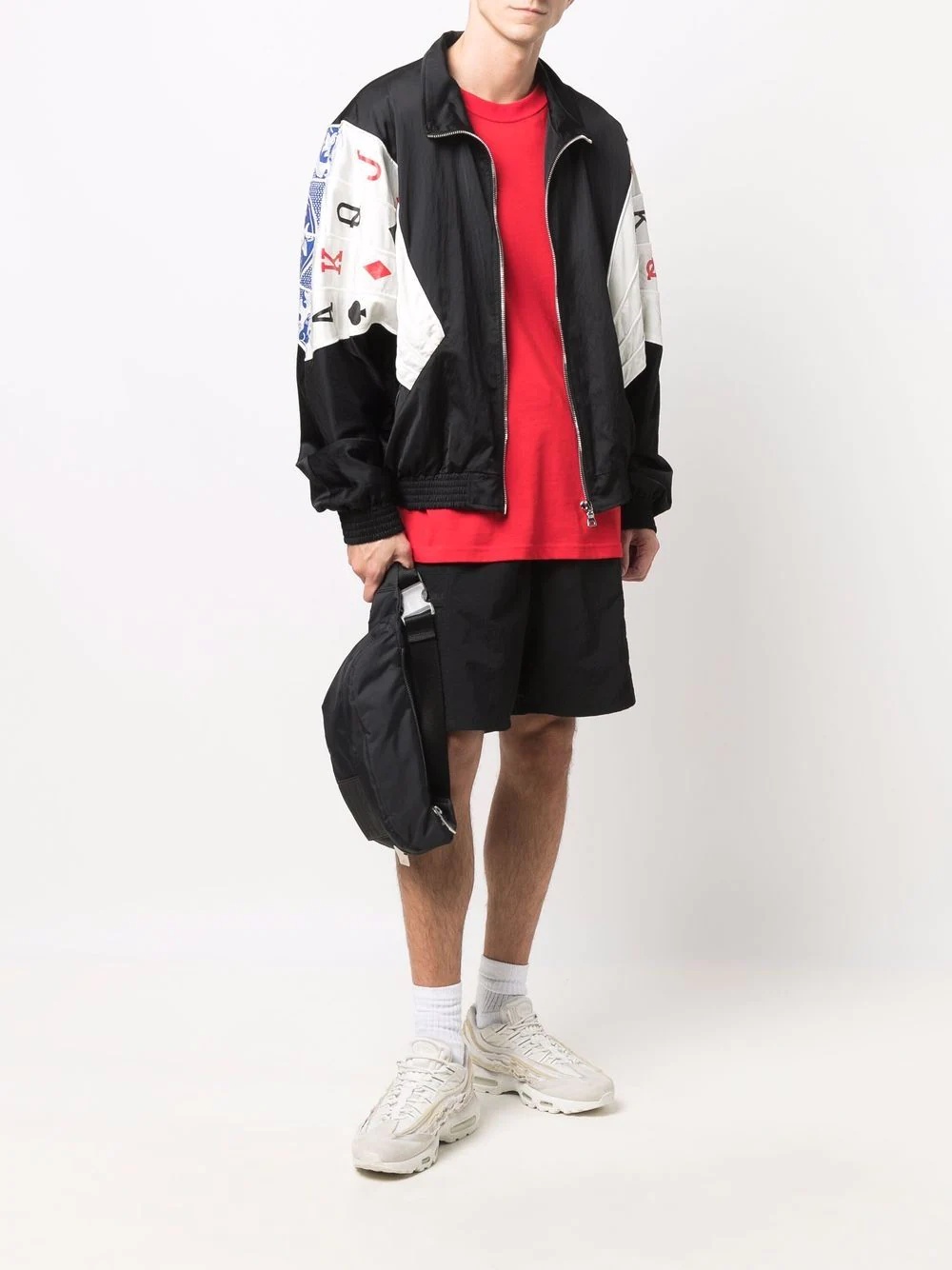 card print track jacket - 2