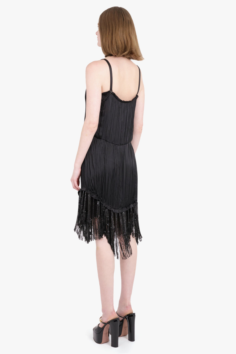 RUCHED STRAPY DRESS | BLACK - 3
