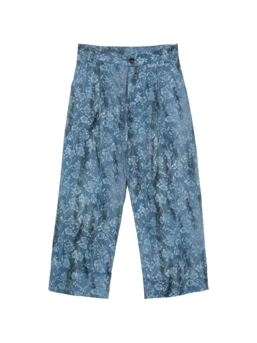 floral-print pleated trousers - 1